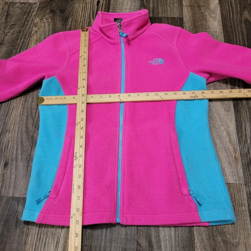 The North Face Girls Multicolor Fleece Full Zip Cotton Candy Pink/Blue Large